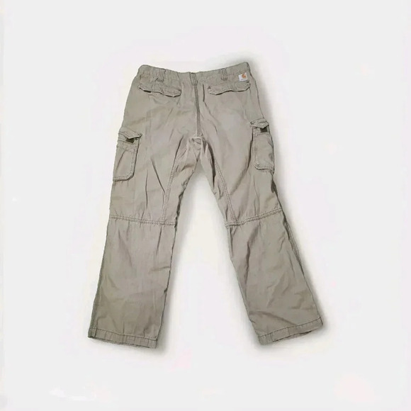 Carhartt Pants Mens 38x32 Khaki Beige Tan Force Relaxed Fit Ripstop Cargo Work - Picture 2 of 11